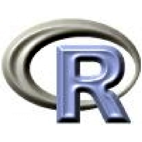 R Logo with a linear stretch (default)